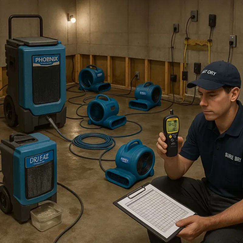 Structural Drying and Dehumidification process in Ontario, OH